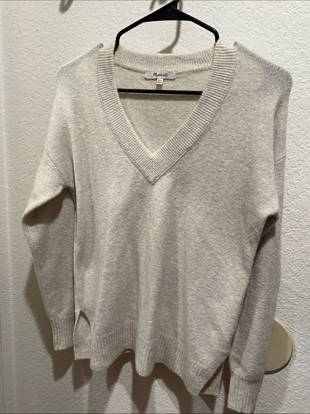 Madewell Cream V-Neck Sweater